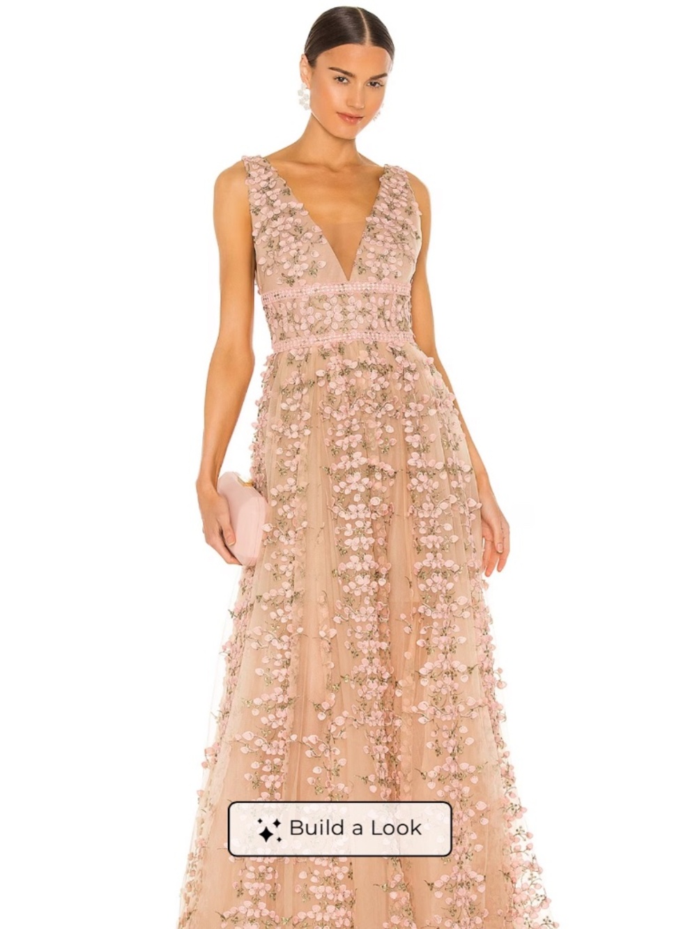 Bronx & Banco Megan Maxi Dress Rose Floral Embroidered Gown Size S - Picture 5 of 13